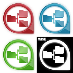 Obraz premium ikona w okręgu ze strzałką i blaskiem zestaw