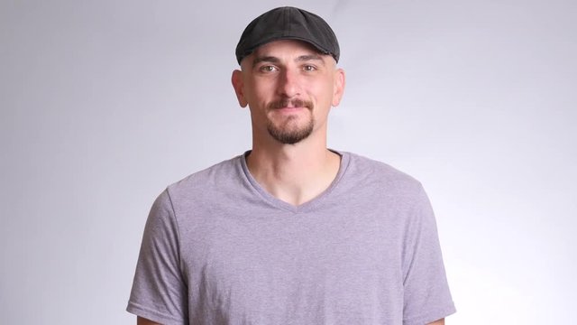 Portriat of man on white background