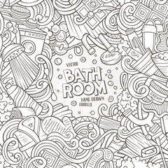 Cartoon doodles Bathroom frame