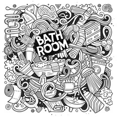 Cartoon cute doodles Bathroom illustration