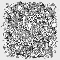 Cartoon cute doodles hand drawn Idea illustration