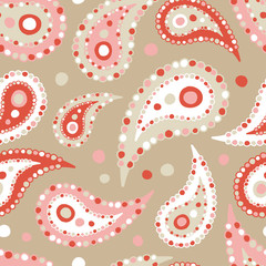 Fototapeta premium Ethnic boho seamless Paisley pattern. Retro motif. 
