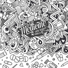 Cartoon cute doodles Medical frame