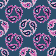 Ethnic boho seamless Paisley pattern. Retro motif.
