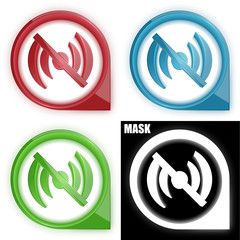 ikona w okręgu ze strzałką i blaskiem zestaw