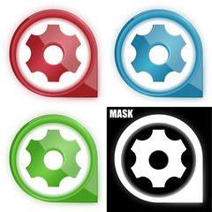 ikona w okręgu ze strzałką i blaskiem zestaw © vempireart