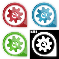 ikona w okręgu ze strzałką i blaskiem zestaw © vempireart