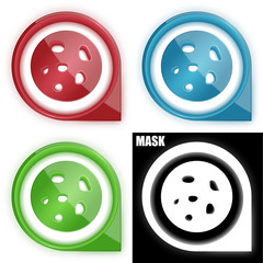 ikona w okręgu ze strzałką i blaskiem zestaw