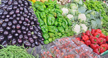 Sale of different vegetables in the market