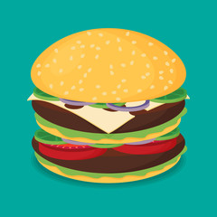 Hamburger flat design vector