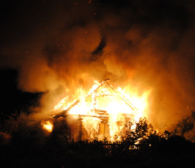 Fototapeta na wymiar Fire in the house