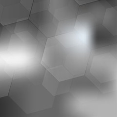 Abstract digital hexagon on gray background