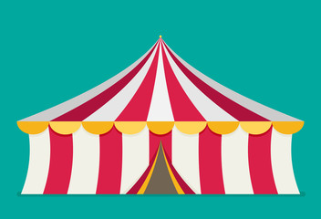 Circus tent vector, flat design © mix3r