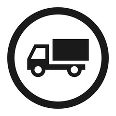 No truck prohibited sign line icon