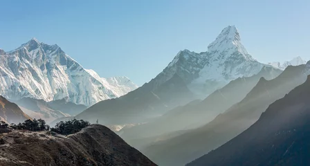 Crédence de cuisine en verre imprimé Himalaya Vue matinale de l& 39 Ama Dablam (6814 m) - Népal, Himalaya