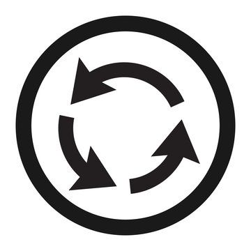 Roundabout Circulation sign line icon