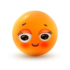 Emotions. Love. Cartoon face. Smile.