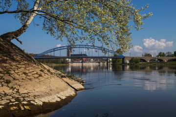 Obraz premium Sternbrücke über die Elbe in Magdeburg