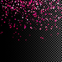 Vector pink transparent glitter texture. Shiny glam sparkling sequins abstract background.