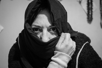 Close up of person with burqa