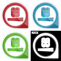 ikona w okręgu ze strzałką i blaskiem zestaw