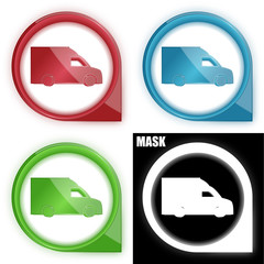 ikona w okręgu ze strzałką i blaskiem zestaw © vempireart