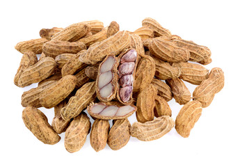 peanuts seeds isolated on white background