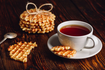 Obraz na płótnie Canvas Cup of Tea with Waffles.