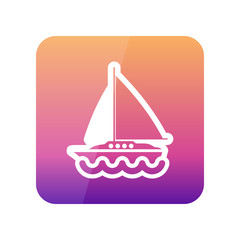 Boat with a Sail outline icon. Summer. Vacation