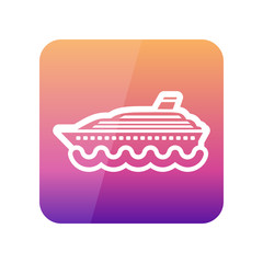 Cruise transatlantic liner ship icon. Vacation
