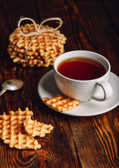 Cup of Tea and Belgian Waffles for Dessert.