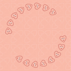 Vector image of heart shape patterns