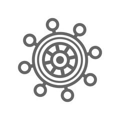 Fototapeta premium Helm outline icon. Summer. Marine