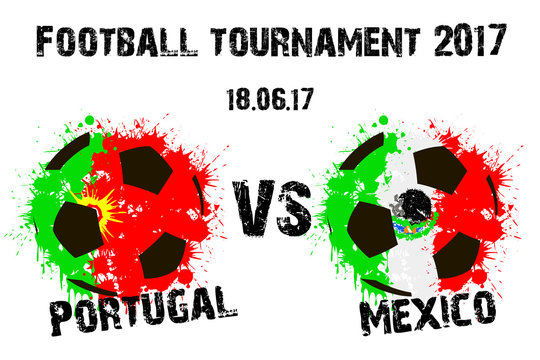 Banner football match Portugal vs Mexico