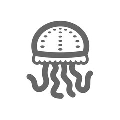 Jellyfish outline icon. Summer. Vacation