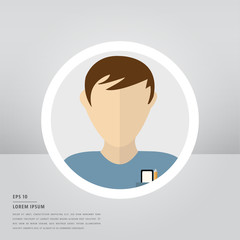 Lorem ipsum text and user sign icon