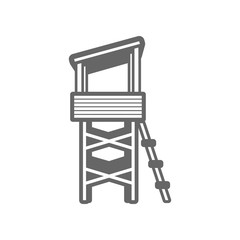 Lifeguard tower outline icon. Summer. Vacation