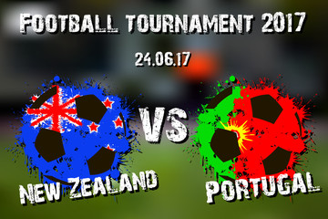 Banner football match New Zealand vs Portugal