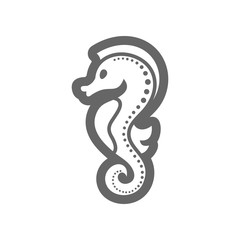 Obraz premium Sea Horse outline icon. Summer. Vacation