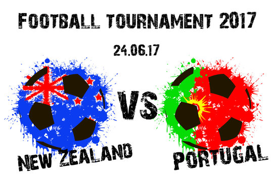 Banner football match New Zealand vs Portugal