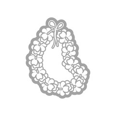 Hawaii flowers necklace, wreath icon. Vacation