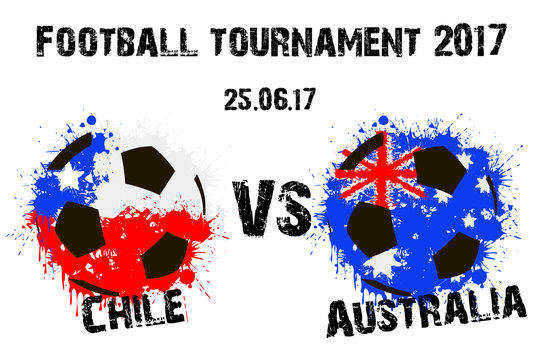Banner football match Chile vs Australia