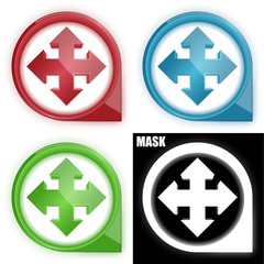  ikona w okręgu ze strzałką i blaskiem zestaw