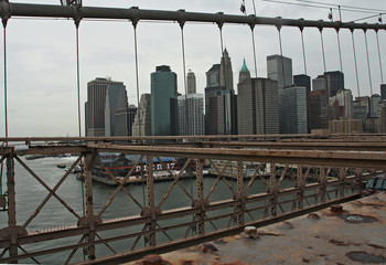 Buildings and bridge of Manhattan, New York