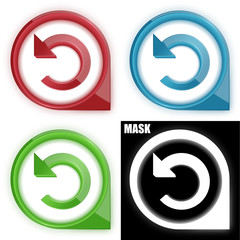 ikona w okręgu ze strzałką i blaskiem zestaw