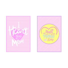 Vector set of mothers day wishes