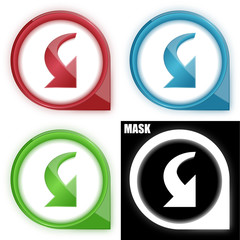 ikona w okręgu ze strzałką i blaskiem zestaw