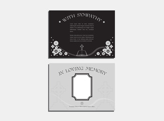 Funeral service cards with envelope