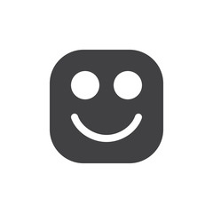 Smiling, Happy Face emoji. glyph icon, vector emoticon
