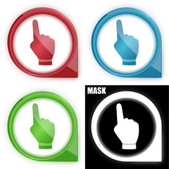 ikona w okręgu ze strzałką i blaskiem zestaw